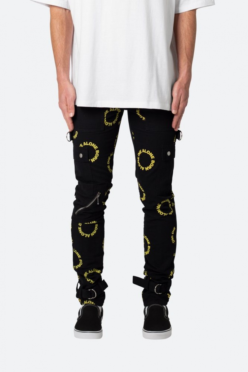 Mnml M564 Punk Cargo Pants Cargos Black/Yellow | RX89-P7FM