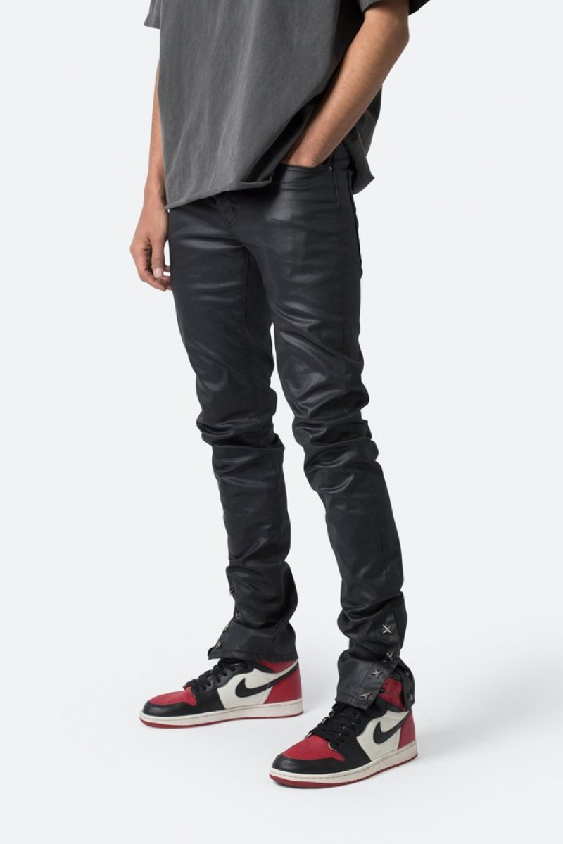 Mnml M588 Snap Slim Denim Straight Denim Black | EK03-Y5XA