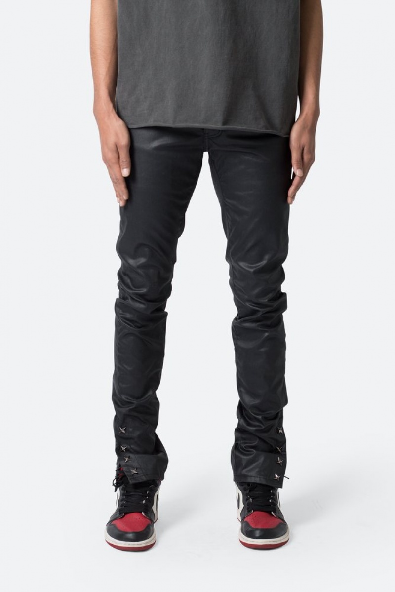 Mnml M588 Snap Slim Denim Straight Denim Black | EK03-Y5XA