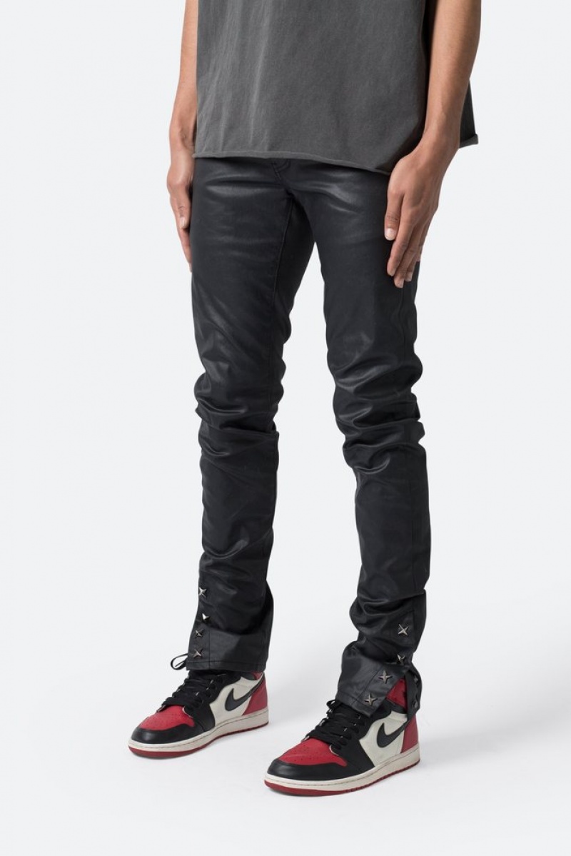 Mnml M588 Snap Slim Denim Straight Denim Black | EK03-Y5XA