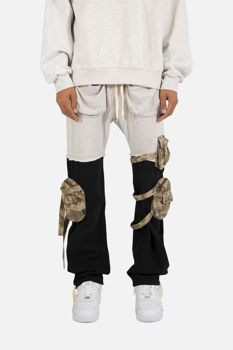 Mnml Mixed Material Cargo Pants Cargos Black/Grey | UW31-Y3EM