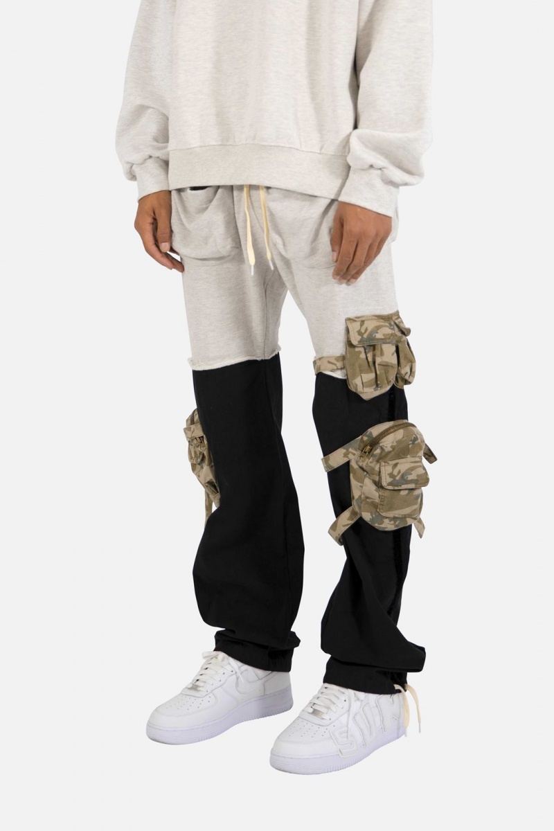 Mnml Mixed Material Cargo Pants Cargos Black/Grey | UW31-Y3EM