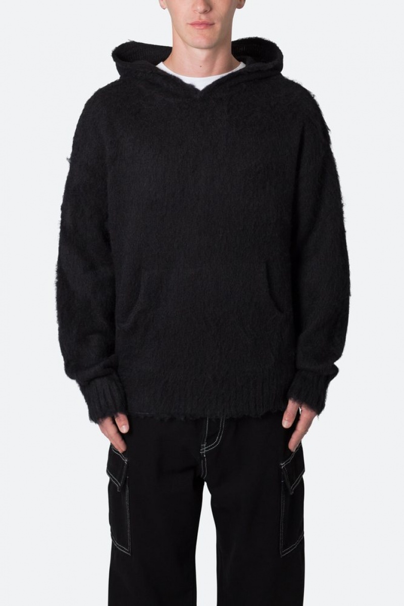 Mnml Mohair Hoodie Hoodies Black | FS81-O8QB