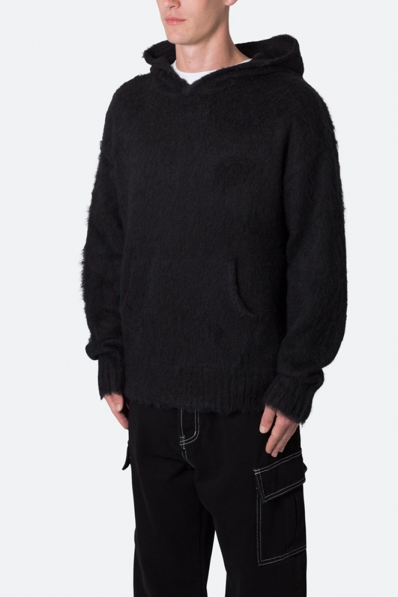 Mnml Mohair Hoodie Hoodies Black | FS81-O8QB