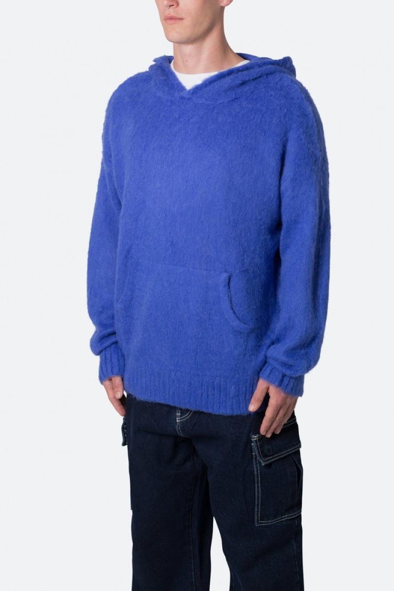 Mnml Mohair Hoodie Hoodies Blue | TT34-Y9CZ