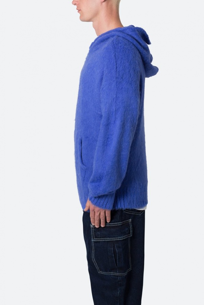 Mnml Mohair Hoodie Hoodies Blue | TT34-Y9CZ