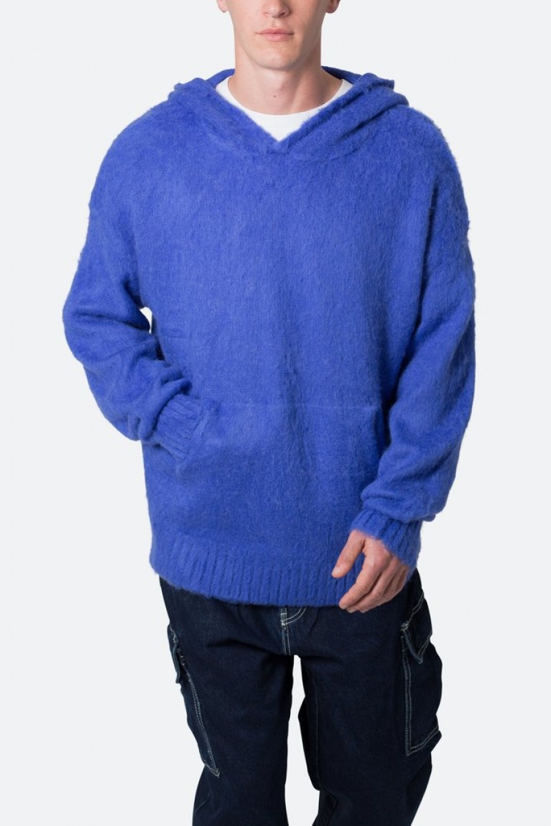 Mnml Mohair Hoodie Hoodies Blue | TT34-Y9CZ