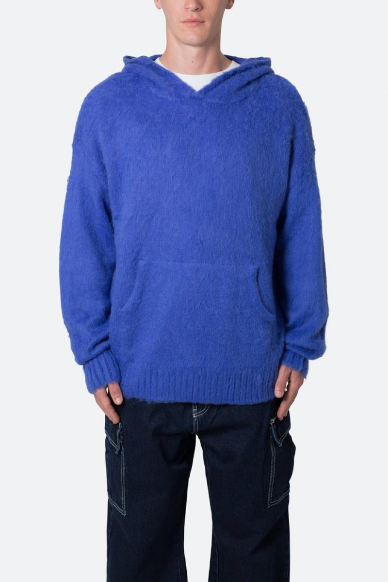 Mnml Mohair Hoodie Hoodies Blue | TT34-Y9CZ