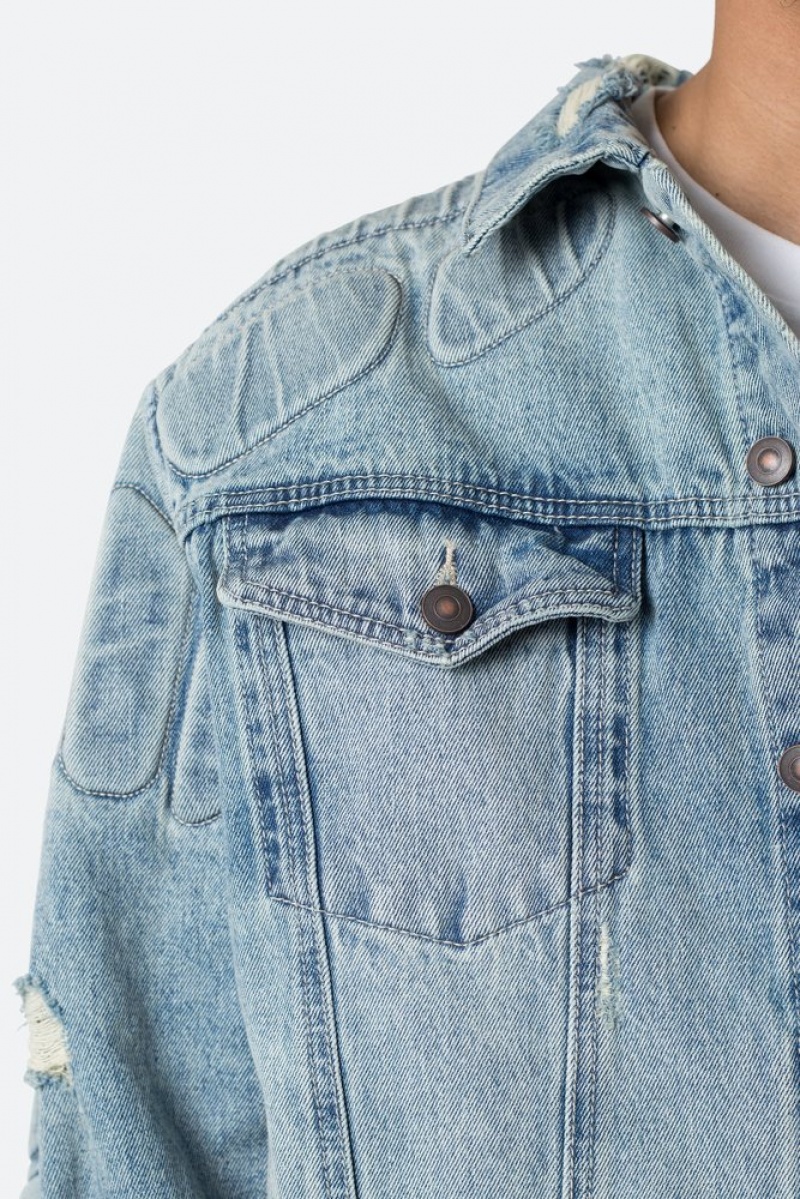 Mnml Moto Trucker Jacket Jackets Blue | AB07-A9ES