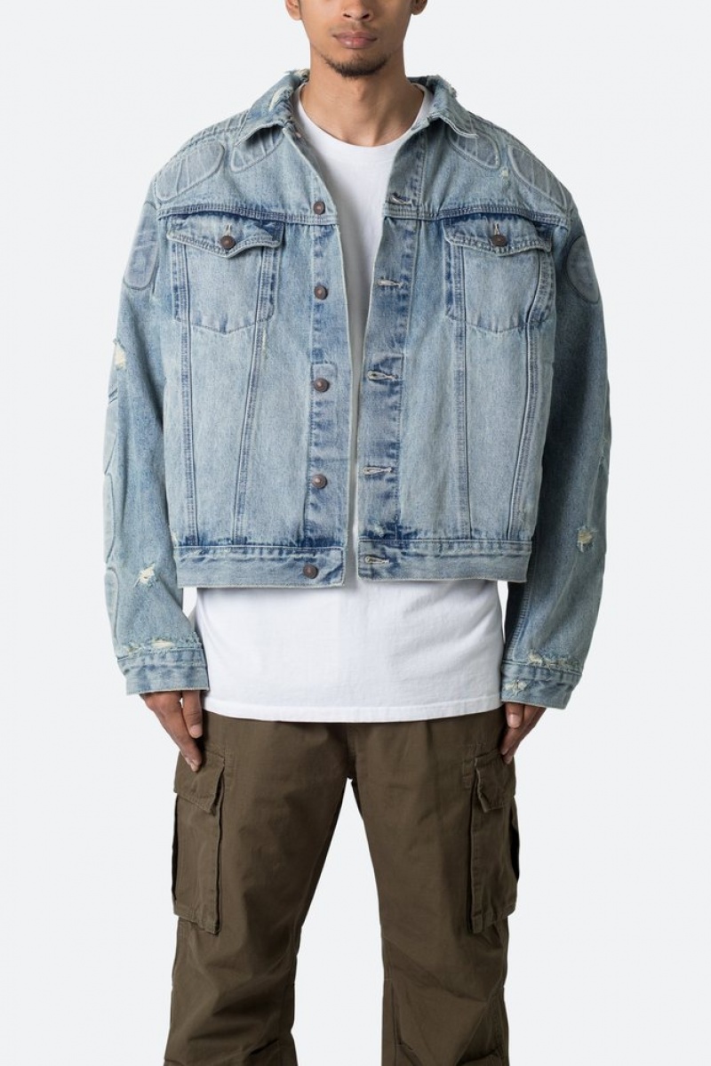 Mnml Moto Trucker Jacket Jackets Blue | AB07-A9ES