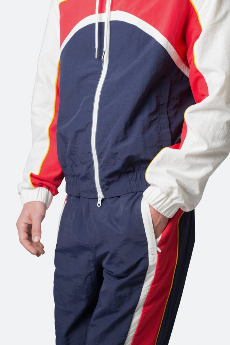 Mnml Nylon Collared Track Jacket Jackets Red/White/Blue | ZP69-I6AU