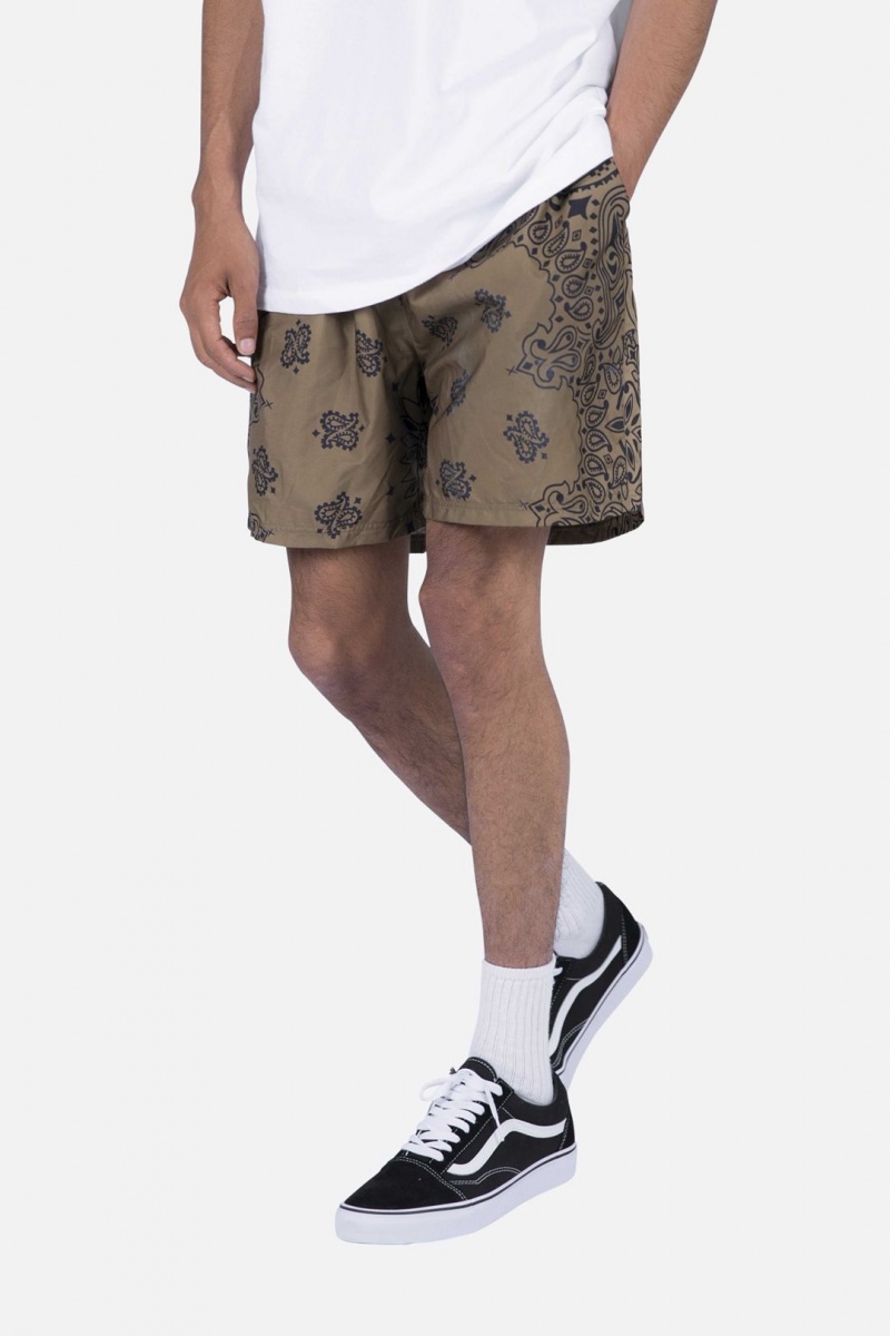 Mnml Nylon Paisley Shorts Shorts BROWN | OE52-N6YX