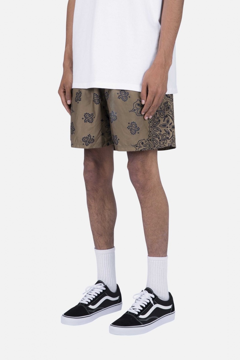 Mnml Nylon Paisley Shorts Shorts BROWN | OE52-N6YX