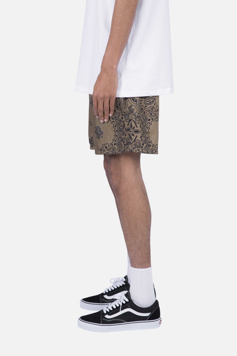 Mnml Nylon Paisley Shorts Shorts BROWN | OE52-N6YX