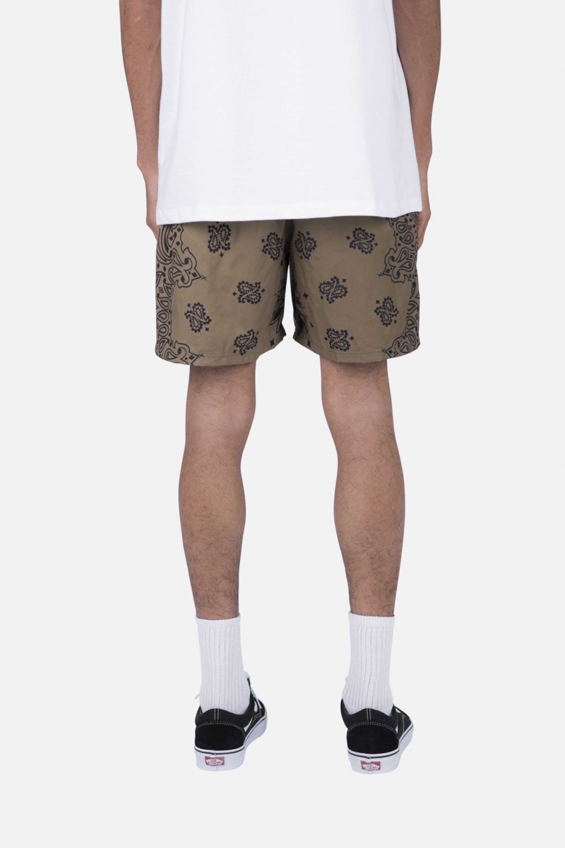 Mnml Nylon Paisley Shorts Shorts BROWN | OE52-N6YX