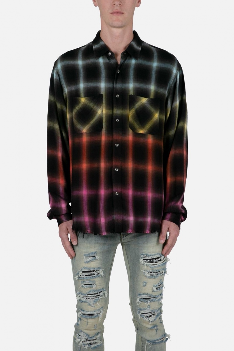 Mnml Ombre Flannel Shirt Shirts Multi | YH65-T4AV