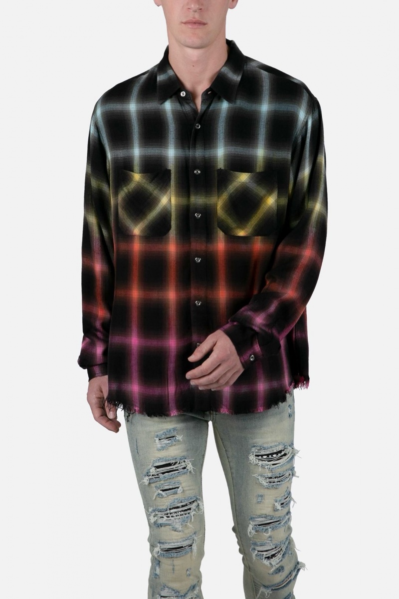 Mnml Ombre Flannel Shirt Shirts Multi | YH65-T4AV