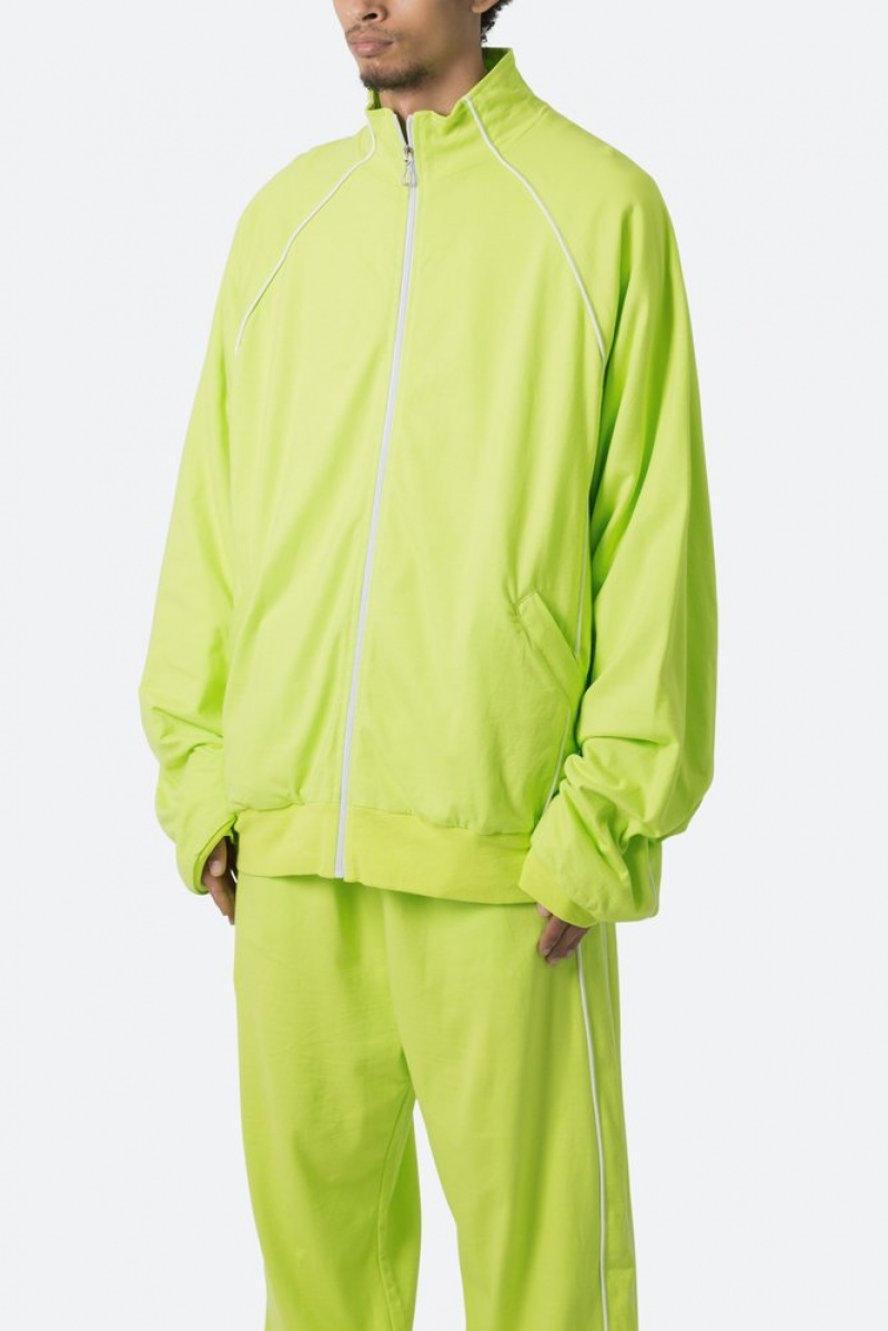 Mnml Oversized Jersey Track Jacket Jackets Acid Lime | MI70-M9IW