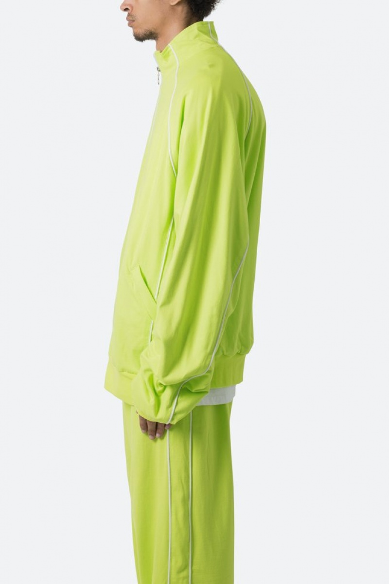 Mnml Oversized Jersey Track Jacket Jackets Acid Lime | MI70-M9IW