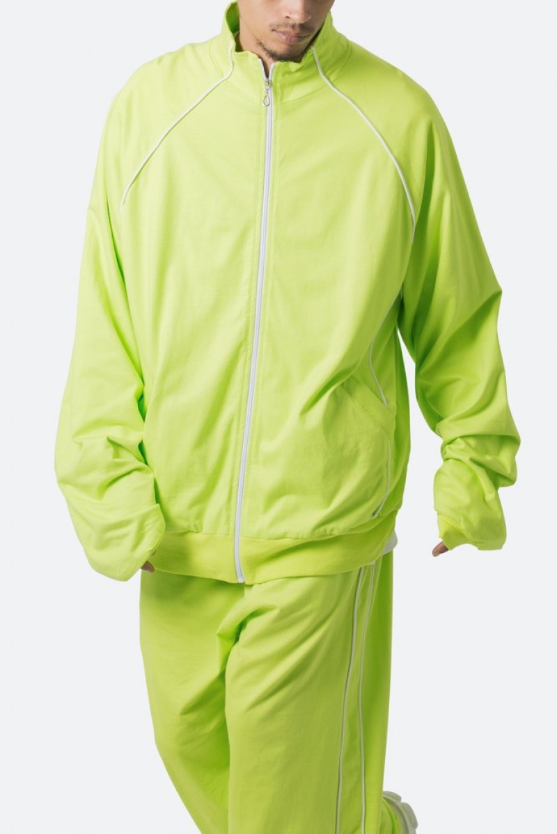 Mnml Oversized Jersey Track Jacket Jackets Acid Lime | MI70-M9IW