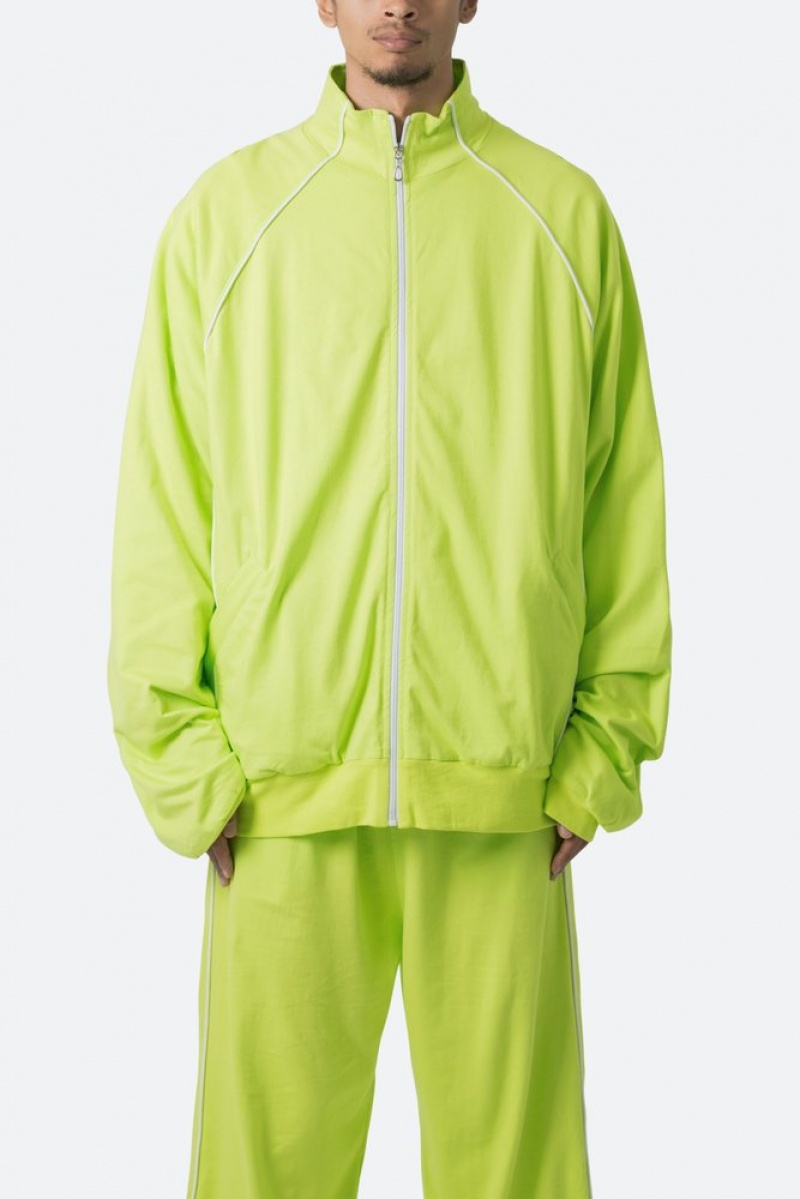 Mnml Oversized Jersey Track Jacket Jackets Acid Lime | MI70-M9IW