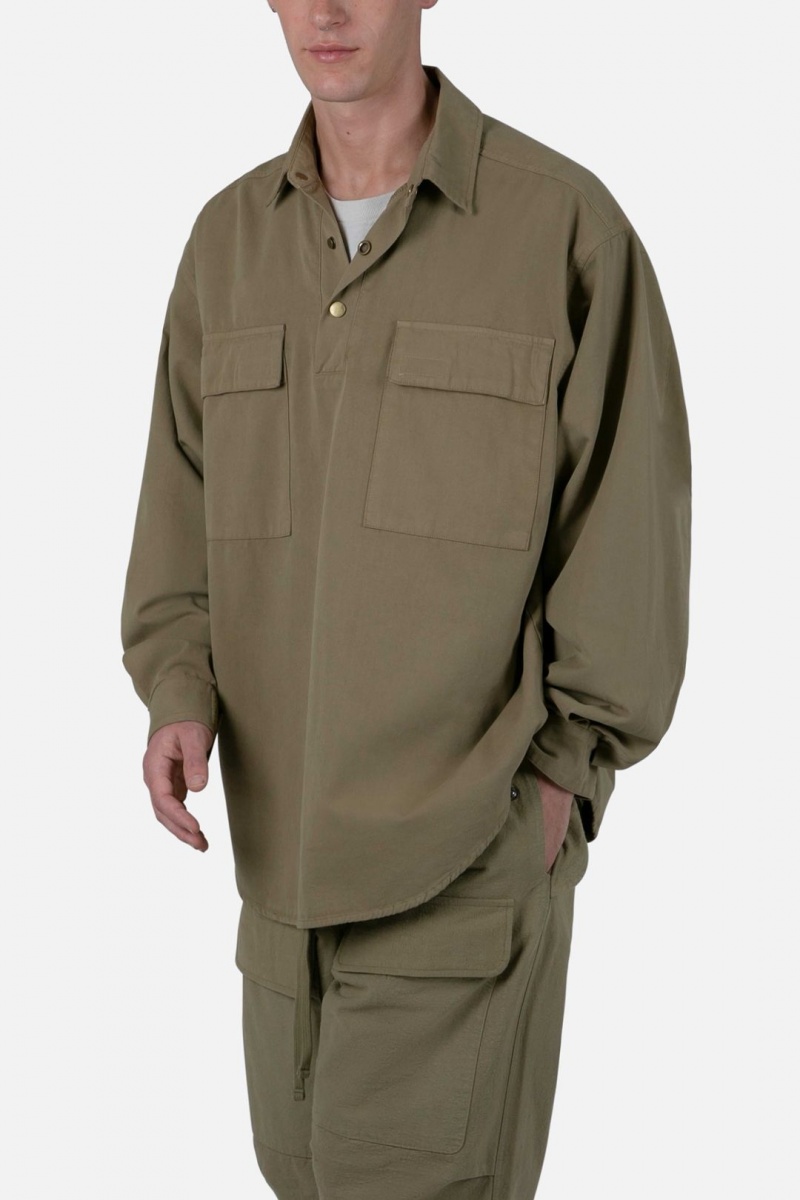 Mnml Oversized Utility Shirt Shirts Olive | QV38-Z7MX