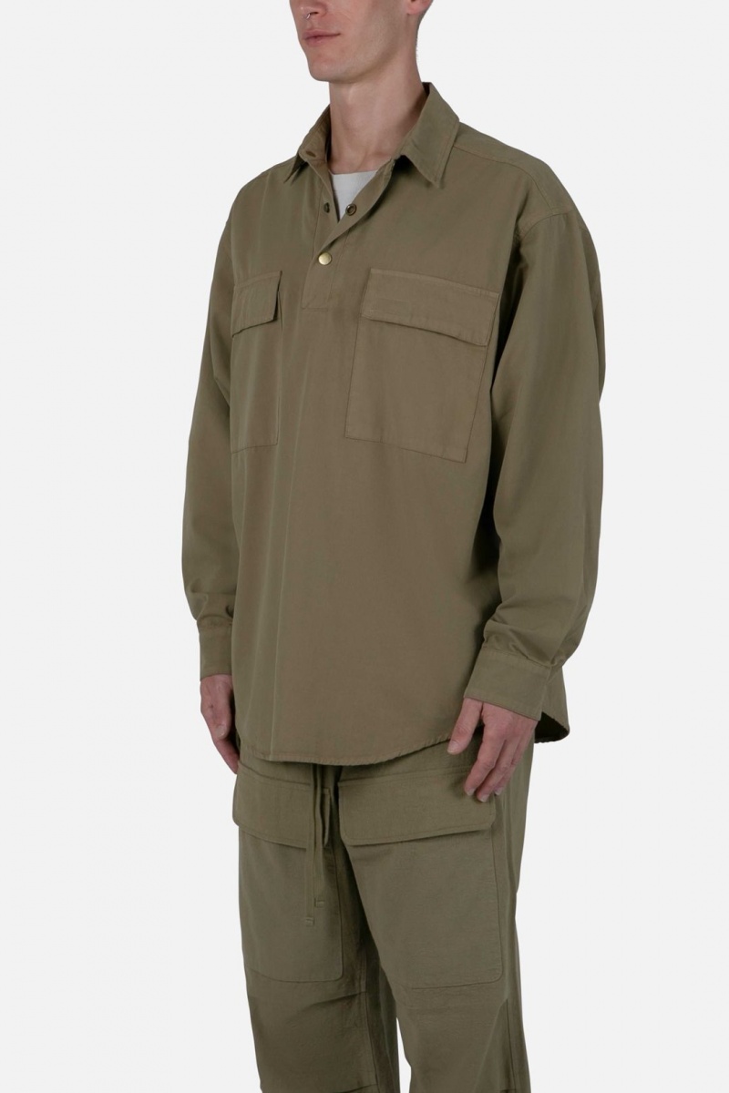 Mnml Oversized Utility Shirt Shirts Olive | QV38-Z7MX