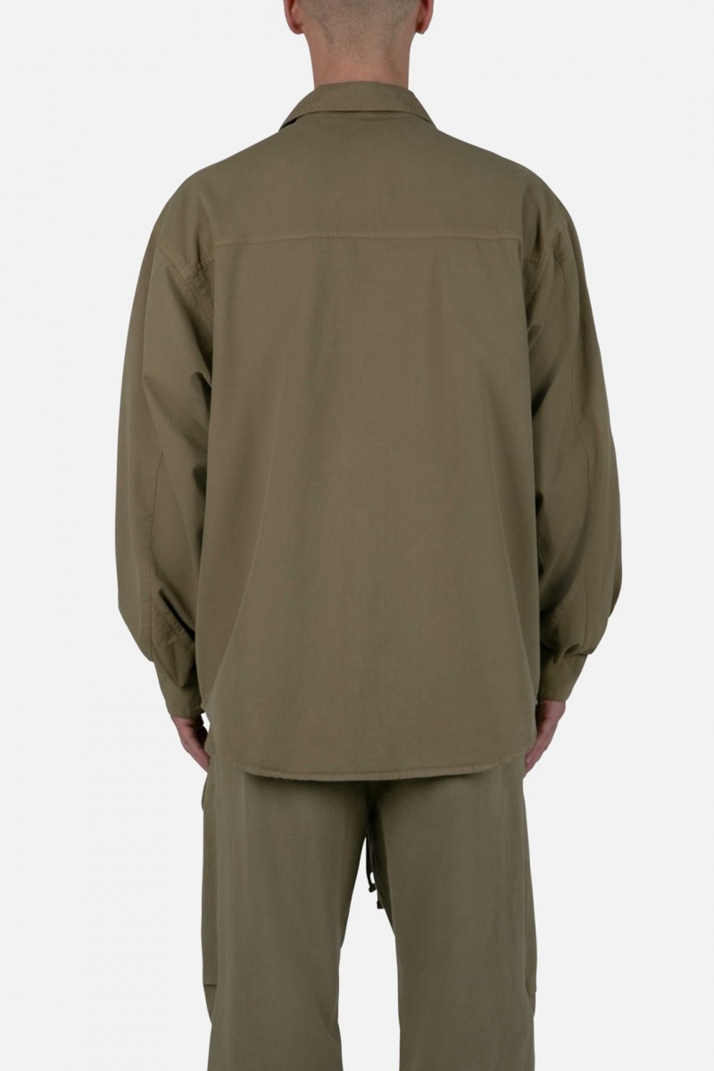 Mnml Oversized Utility Shirt Shirts Olive | QV38-Z7MX