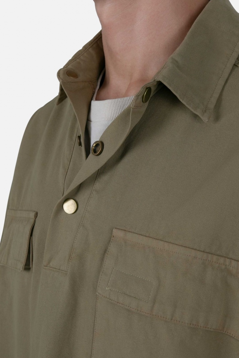 Mnml Oversized Utility Shirt Shirts Olive | QV38-Z7MX