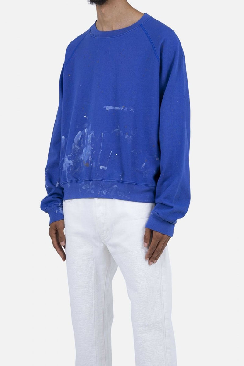 Mnml Painter Crewneck Sweatshirts Blue | DE95-Y3GP