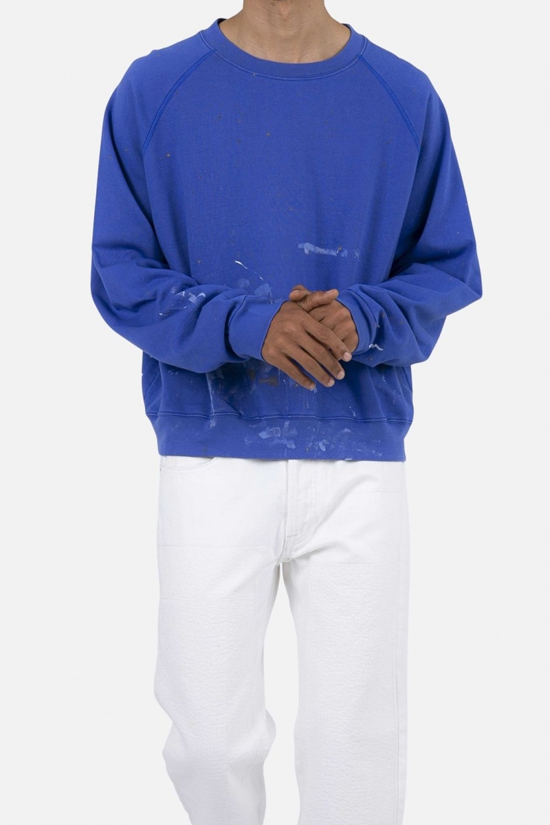 Mnml Painter Crewneck Sweatshirts Blue | DE95-Y3GP