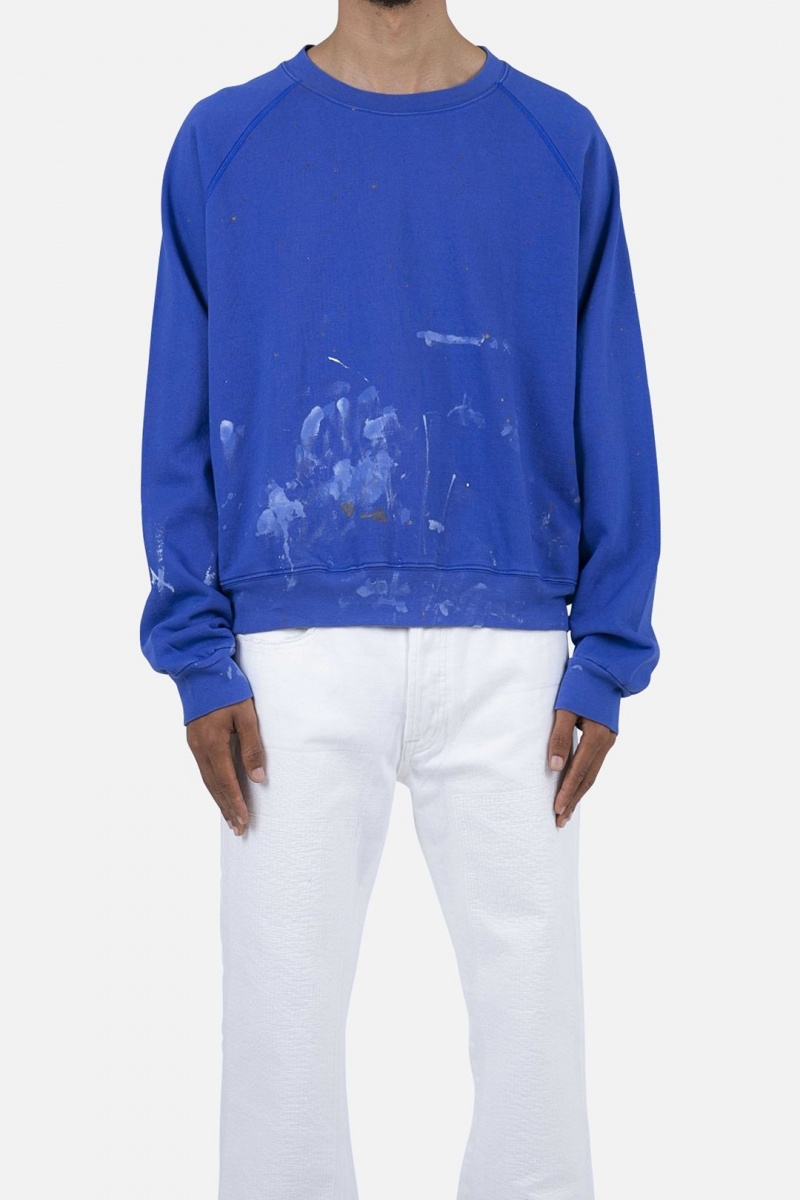 Mnml Painter Crewneck Sweatshirts Blue | DE95-Y3GP