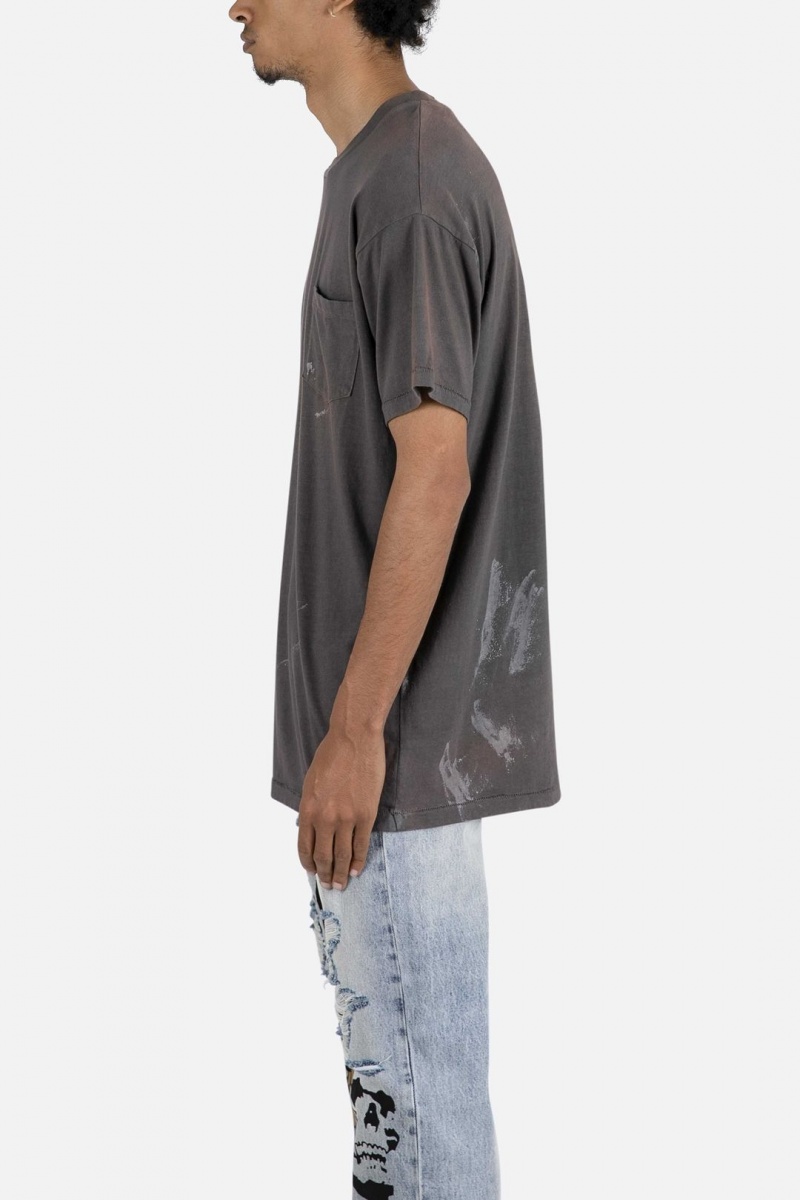 Mnml Painter Pocket Tee Tanks Charcoal Grey | EU23-D7ZK