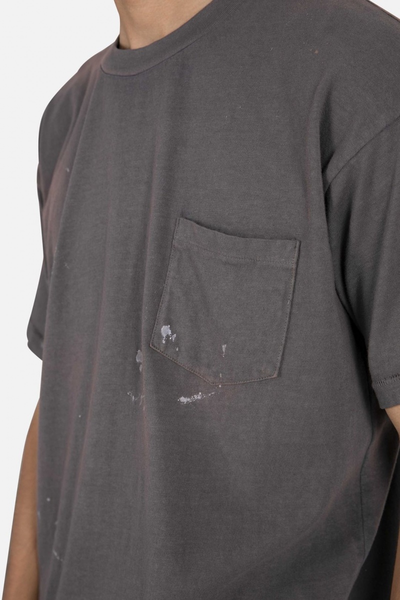 Mnml Painter Pocket Tee Tanks Charcoal Grey | EU23-D7ZK