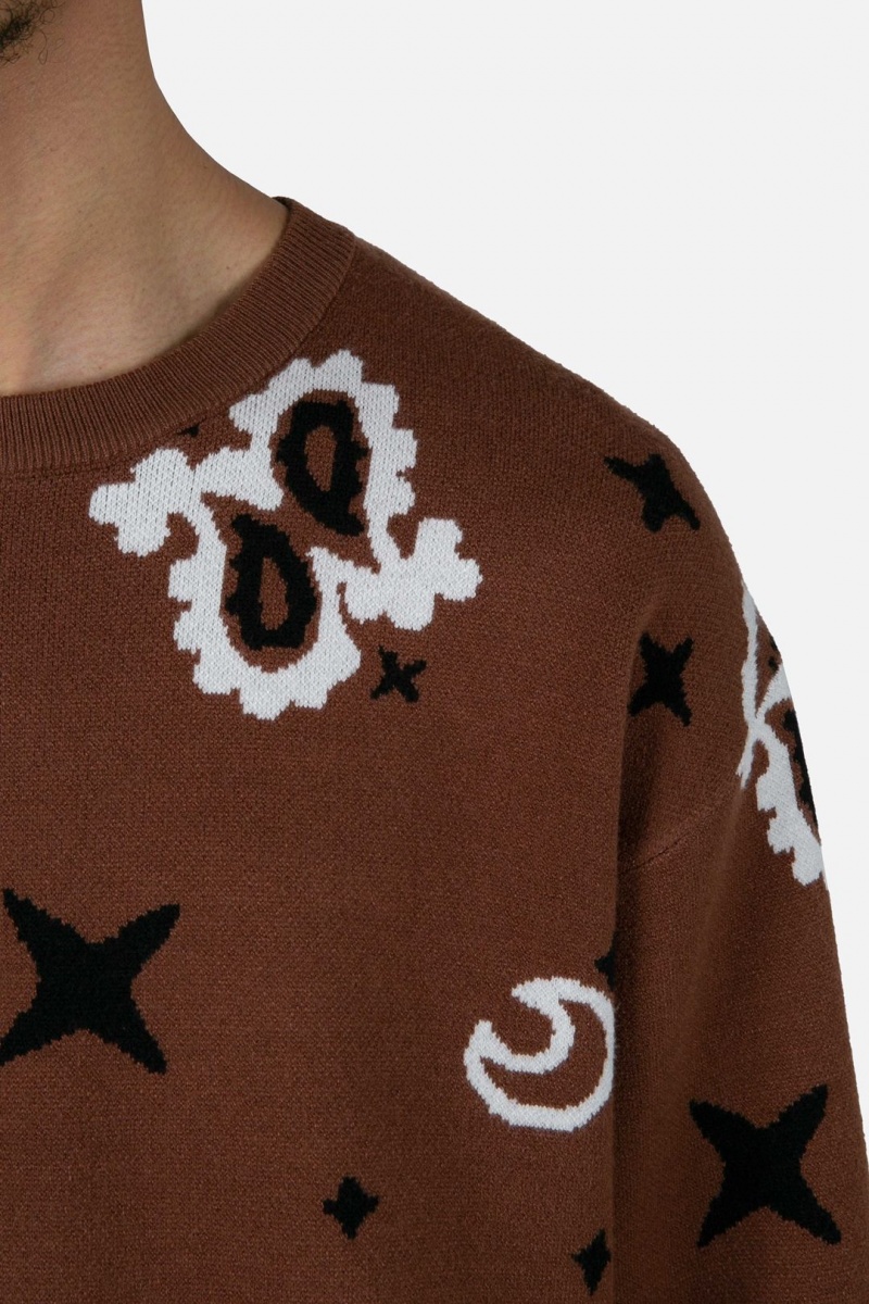 Mnml Paisley Knit Sweater Sweatshirts BROWN | TJ03-P5JS