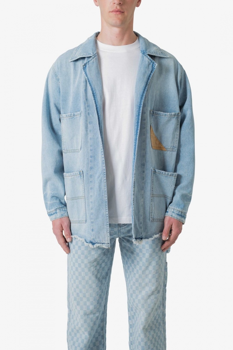 Mnml Paneled Denim Jacket Jeans Light Blue | DC70-S0EI