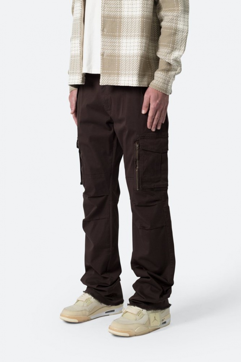 Mnml Paneled Zipper Cargo Pants Cargos BROWN | ST39-D9QO