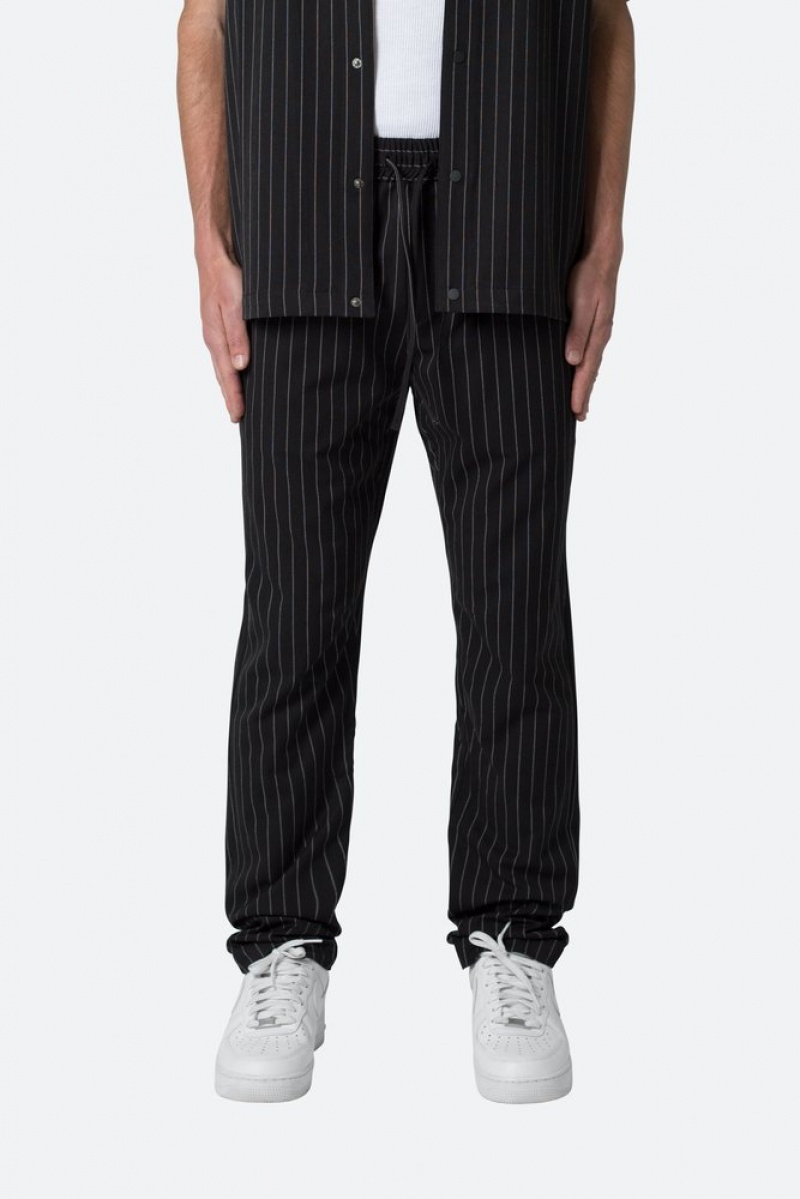 Mnml Pinstripe Drawcord Pants Pants & Chinos Black | WD64-B6AW