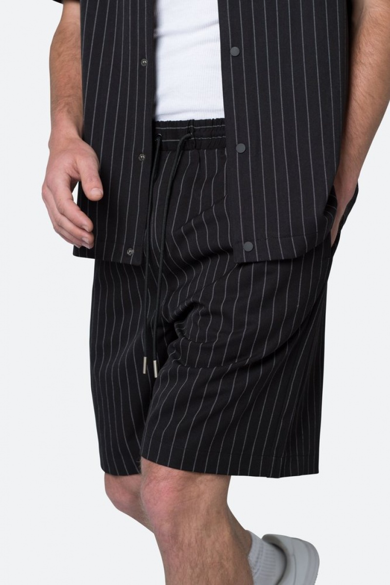 Mnml Pinstripe Shorts Shorts Black | AH83-X9AT