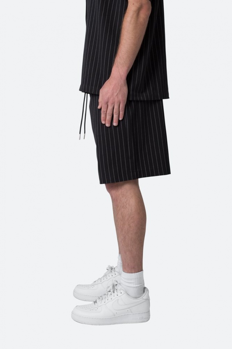 Mnml Pinstripe Shorts Shorts Black | AH83-X9AT