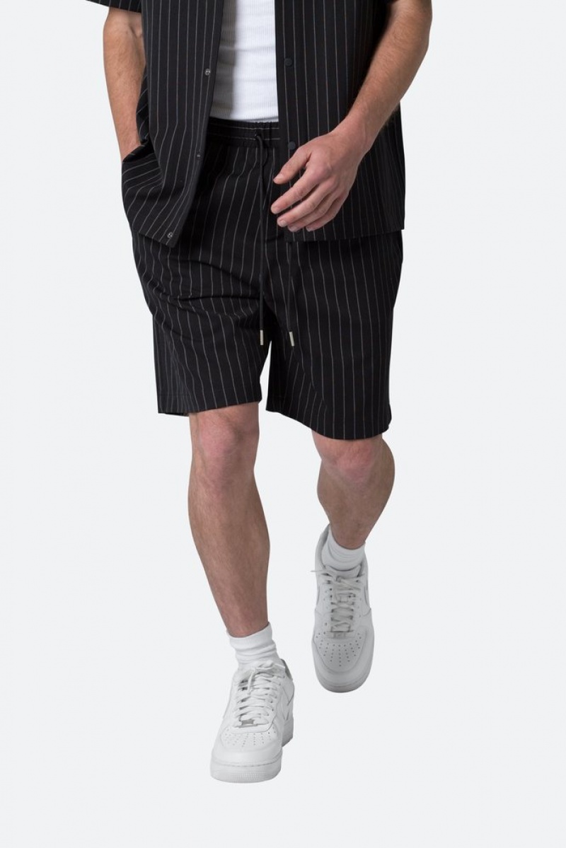 Mnml Pinstripe Shorts Shorts Black | AH83-X9AT