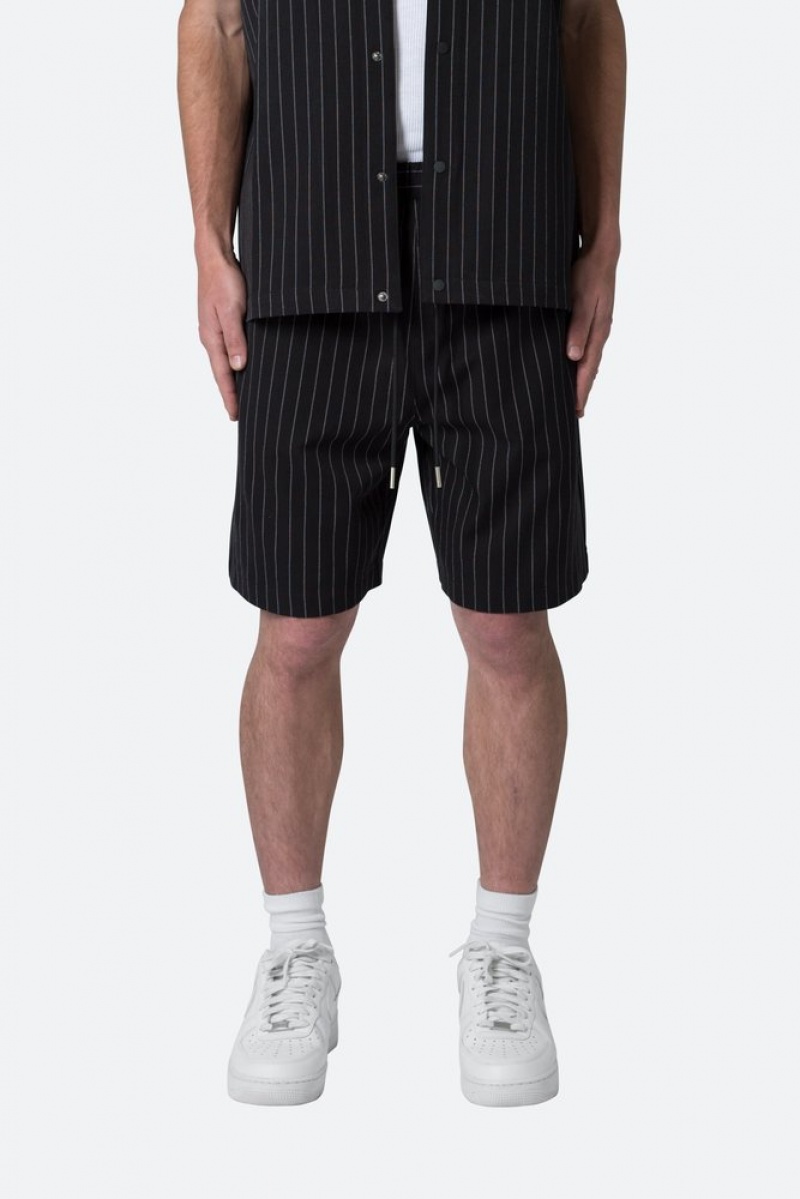 Mnml Pinstripe Shorts Shorts Black | AH83-X9AT