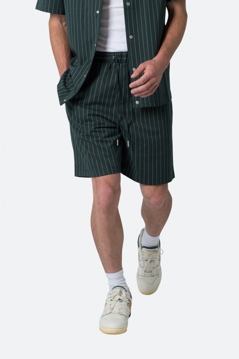 Mnml Pinstripe Shorts Shorts Green | CH36-H5KE