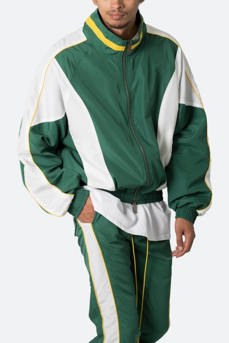 Mnml Race Track Jacket Jackets Green/White | TN44-L1NX