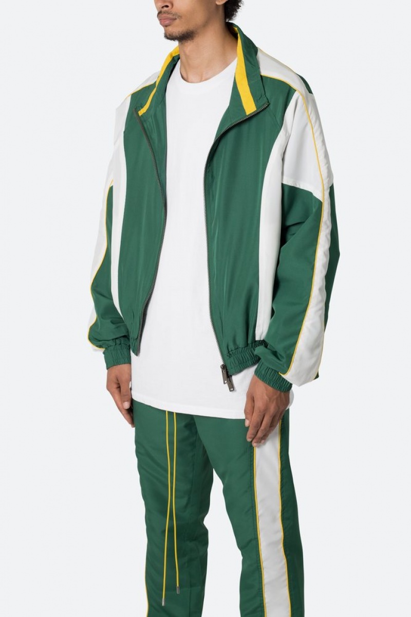 Mnml Race Track Jacket Jackets Green/White | TN44-L1NX