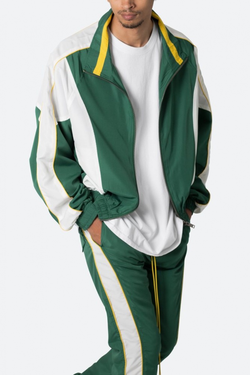 Mnml Race Track Jacket Jackets Green/White | TN44-L1NX