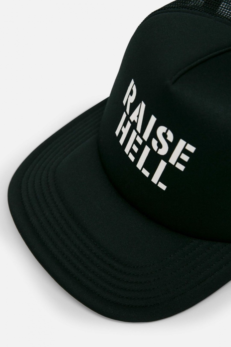 Mnml Raise Hell Trucker Cap Hats Black | EZ25-T1OQ