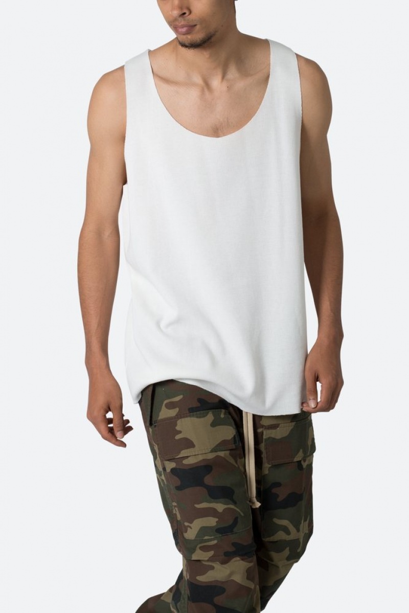 Mnml Raw Edge Thermal Tank Tanks Off White | JM89-K8YV