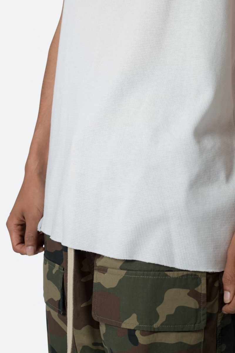 Mnml Raw Edge Thermal Tank Tanks Off White | JM89-K8YV