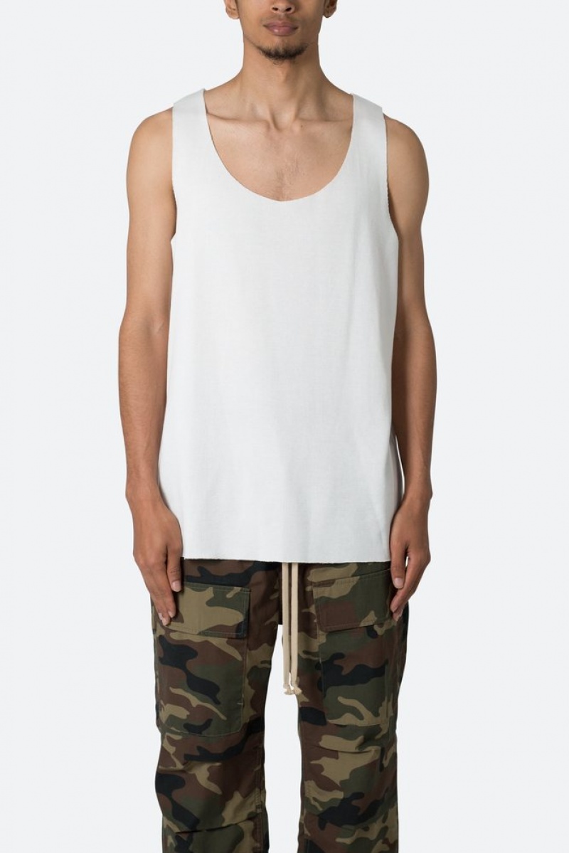 Mnml Raw Edge Thermal Tank Tanks Off White | JM89-K8YV